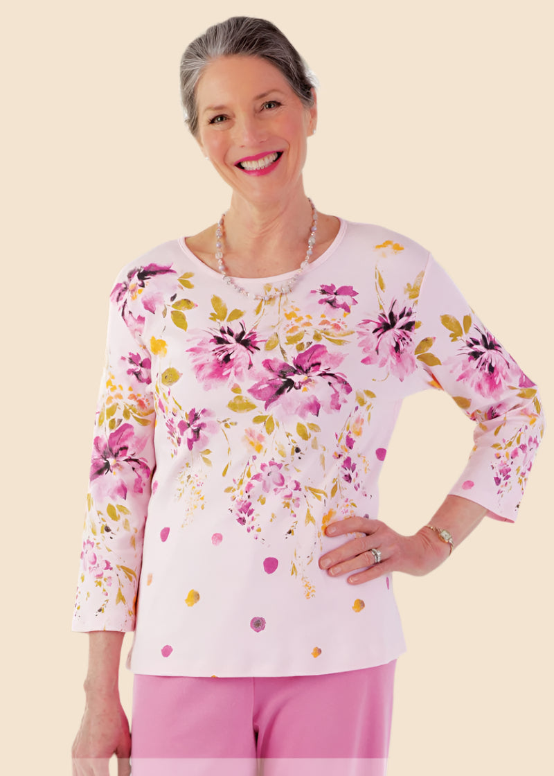 Block Print Knit Top