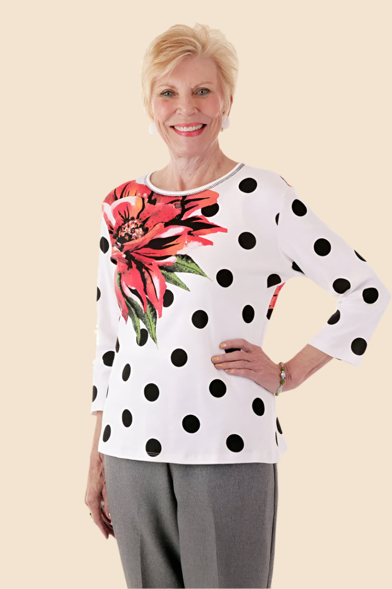 Block Print Knit Top