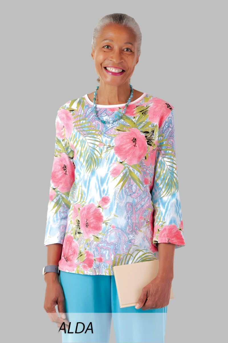 Block Print Knit Top