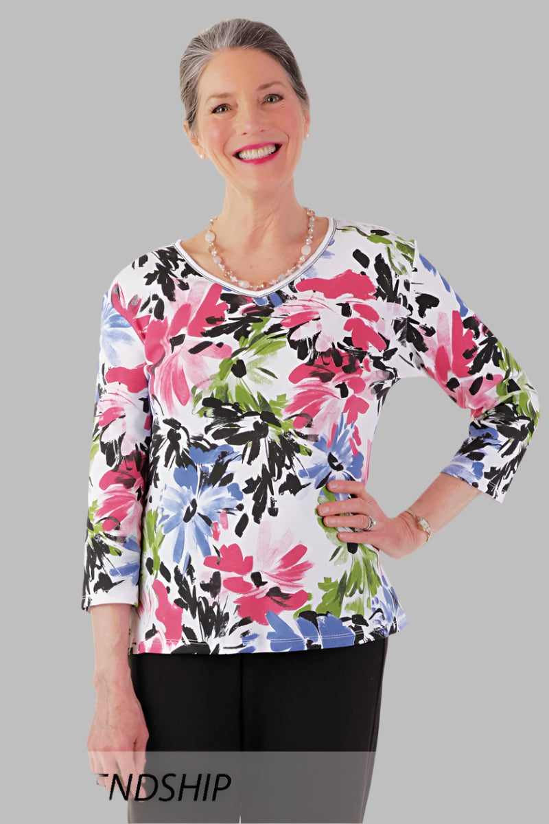 Block Print Knit Top