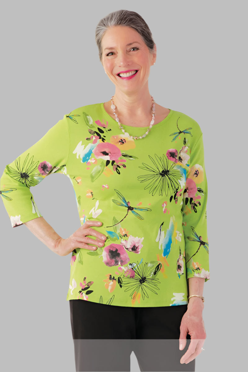 Block Print Knit Top