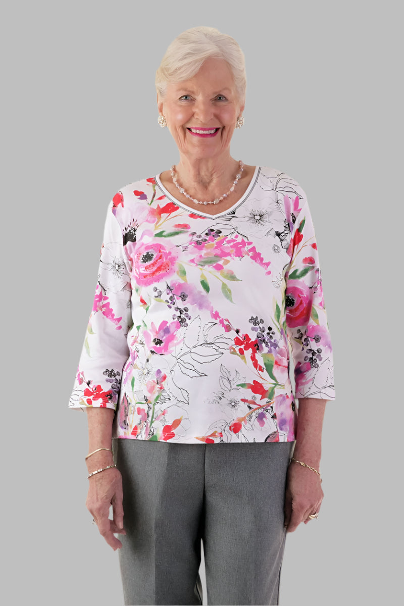 Block Print Knit Top