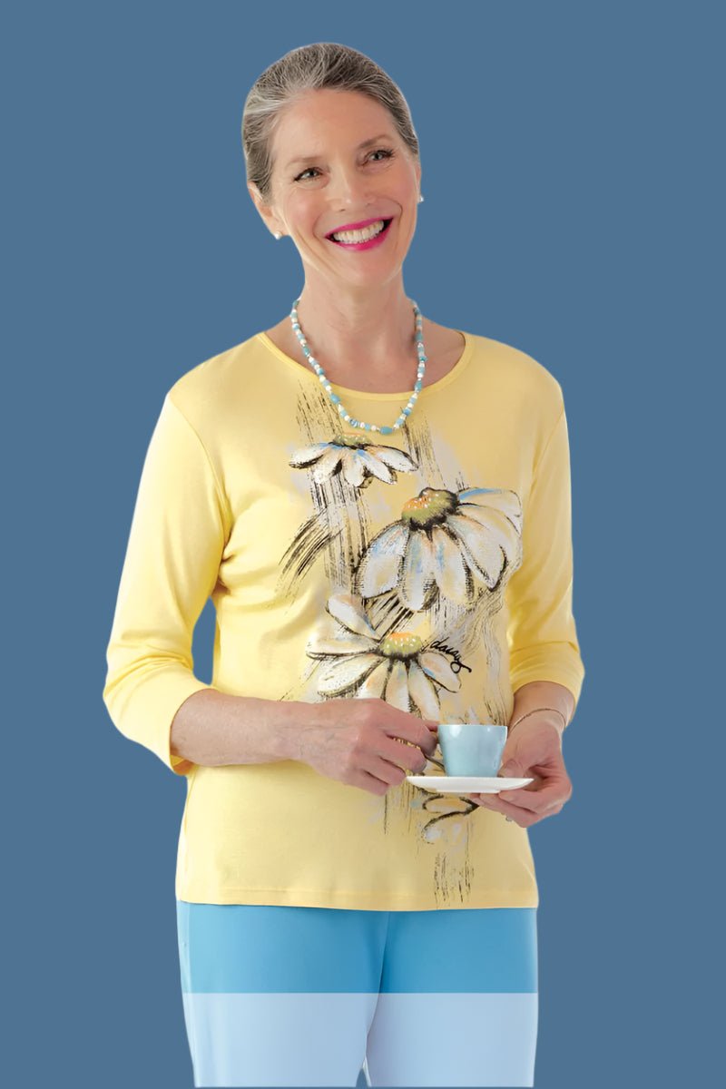 Block Print Knit Top