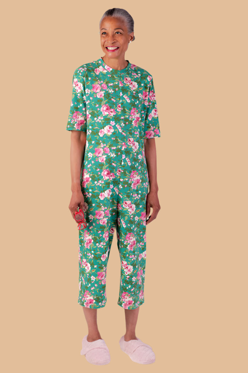 Capri Length Printed Back-Zip Sleep Suit