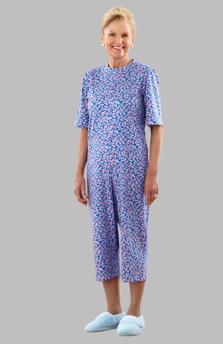 Capri Length Printed Back-Zip Sleep Suit