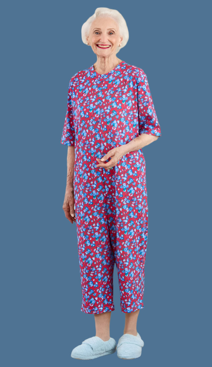 Capri Length Printed Back-Zip Sleep Suit