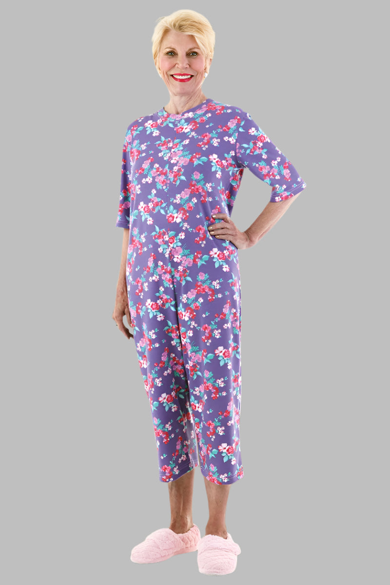 Capri Length Printed Back-Zip Sleep Suit