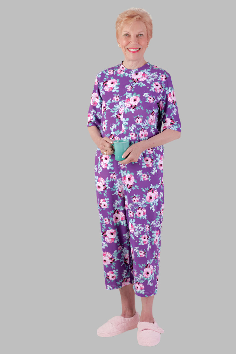 Capri Length Printed Back-Zip Sleep Suit