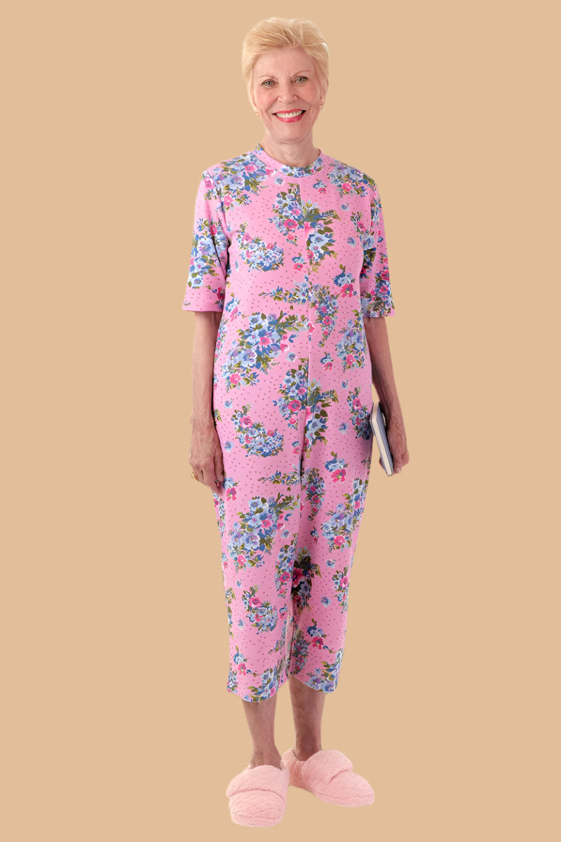 Capri Length Printed Back-Zip Sleep Suit